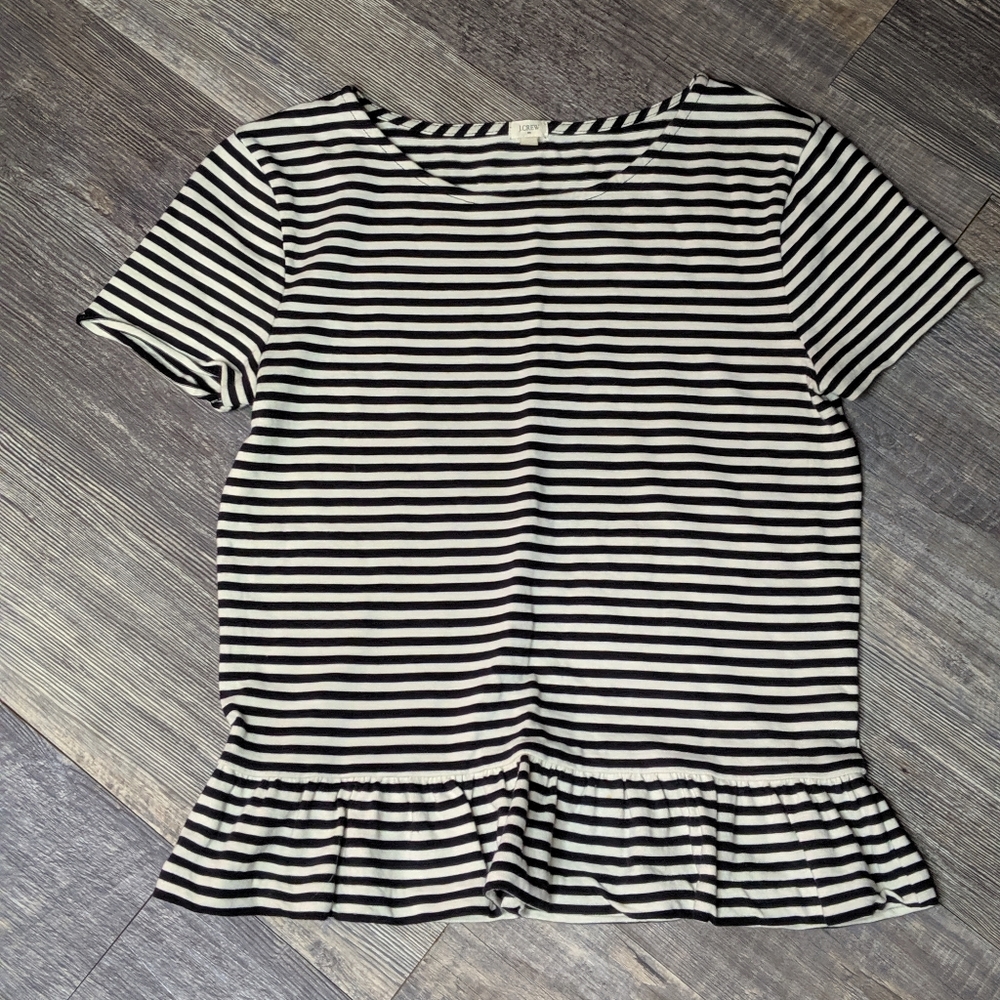 J. Crew striped peplum top